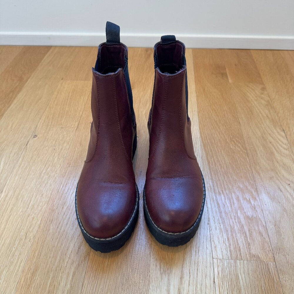 Dirty Laundry Margo Burgundy Platform Ankle Boots - Size 7.5/38M